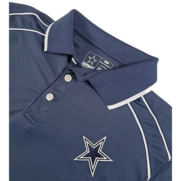 Dallas Cowboys Polo Shirt Mens MEDIUM Blue Short Sleeve Golf Casual TEAM APPAREL - Picture 1 of 7